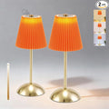 Set of 2 Cordless Table Lamps Rechargeable, 3CCT & Stepless Dimming, LED Wireless Outdoor Table Lamp with Touch Activation for Tabletop Bedside Patio, 4.5" W x 11.5" H (Tangerine Orange)