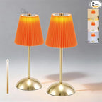 Set of 2 Cordless Table Lamps Rechargeable, 3CCT & Stepless Dimming, LED Wireless Outdoor Table Lamp with Touch Activation for Tabletop Bedside Patio, 4.5" W x 11.5" H (Tangerine Orange)