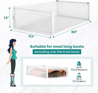 PARANTA 4-Piece Boot and Shoe Storage Box, Stackable Clear Plastic Shoe Box, Space-Saving Shoe Organizer for Boots, Sneakers, and High Heels, Clear