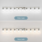 Brushed Nickel Bathroom Vanity Light,10-Light Vanity Lights with Clear Glass,64.5in Modern Bathroom Wall Lights Fixtures Over Mirror,Wall Sconces Lighting for Bedroom Living Room,E26