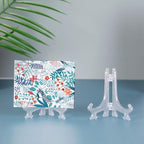 Artliving 4 Inch Clear Plastic Easels or Stand/Plate Holders to Display Pictures or Other Items at Weddings, Home Decoration, Birthdays, Tables (12 Pack)