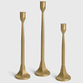 Cast Iron Tall Antique Brass Candlestick Holders Set of 3, Bronze Vintage Gold Tall Taper Candle Holders, Candle Sticks Holders Decor for Home Decor, Mantle, Table-11.8"+13.8"+15.4"(Gold)