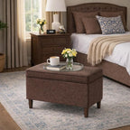 Spatial Order Home Decor | Dinah Collection Modern Storage Ottoman | Ottoman with Storage for Living Room & Bedroom (Chocalate Brown)