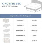 Sasttie King Size Comforter Set, 7-Piece Bed in a Bag, Pintuck Bedding Set for All Season, Includes Comforter, Flat Sheet, Fitted Sheet, Pillowcases and Pillowshams, Cream Yellow