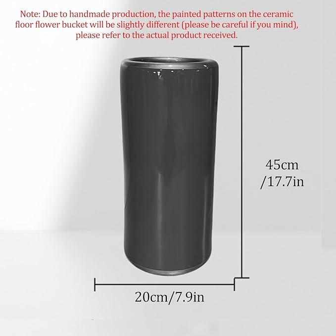 Ceramic Umbrella Stand Umbrella Holder for Entryway Hand-Made Umbrella Stand Barrels Umbrella Holder Cane Floor Standing Vase Ceramic Storage Bucket for Home Office Entrance Indoor.(C)
