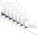 Siluvia Decorative 18x18 Pillow Inserts Set of 4 - Square Throw 18 Pillows with 100% Cotton Cover for Sofa, Couch, and Bed - White