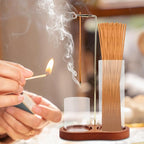 2 in 1 Incense Holder for Sticks, Anti-ash Incense Burner with Glass Ash Catcher, Incense-Holder for Meditation Yoga Spa Room Decor(Color:Brown)