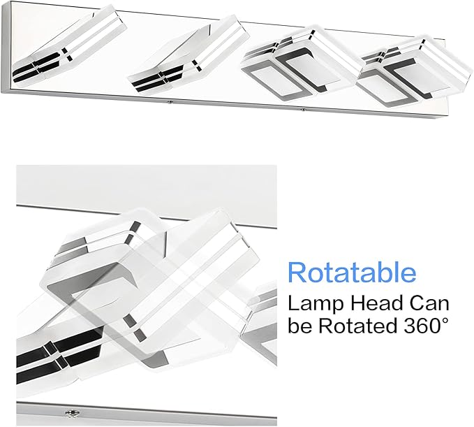 SOLFART 4 Light Vanity Light Bathroom Lights Over Mirror Modern Lights Over Mirror Gloss Chrome LED Bathroom Wall Lighting
