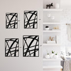 SIGNLEADER Metal Wall Art Decor Black Line Abstract Geometric Minimalist Modern Abstract Wall Sculpture Hangings Home Decoration for Living Room, Bedroom, Bathroom, Kitchen, Outdoor - 30" Black