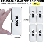Rug Carpet Non Slip Grippers, Reusable Rug Tape Stickers Pads for Hardwood Floors and Tiles, Double Adhesive Carpet Grippers for Area Rugs Corners Flat, No Damaging for Floor Removable, 4Pcs