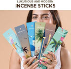 Folkulture Incense Sticks with Holder (120 Sticks) | Set of 6 Premium Incense Sticks for Aromatherapy | No Charcoal, Organic, Non Toxic, 45 Mins,Long Burning Coconut, Coffee, Rose Insence-Sticks