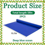 Wehhbtye 2 Pcs 59'' x 15.7'' Christmas Village Ocean Display Mat, Christmas Village Miniature Ocean Mat, Xmas Villages PVC Pad Decoration for Holiday Mini Landscape Scene Accessories