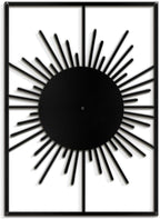 SIGNLEADER Metal Wall Art Decor Shining Sun Landscape Minimalist Modern Abstract Wall Sculpture Hangings Home Decoration for Living Room, Bedroom, Bathroom, Kitchen, Outdoor - 30" Black