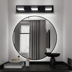 OKELI Bathroom Light Fixtures Black Modern 3-Lights Vanity Light Over Mirror LED Dimmable 350° Adjustable Lamp Head 24W 6000K Cool White ETL Listed 24 Inch