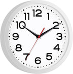 Wall Clock Silent Non-Ticking Modern Clock Battery Operated 8 Inch Small Classic Analog Decorative for Kitchen, Living Room, Office, Bedroom, Bathroom (White)