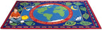 KIDCARPET.COM Earth Educational Rectangle Classroom Rug | Bordered Area Rug for Preschool Daycare Learning, 7'6" x 12'