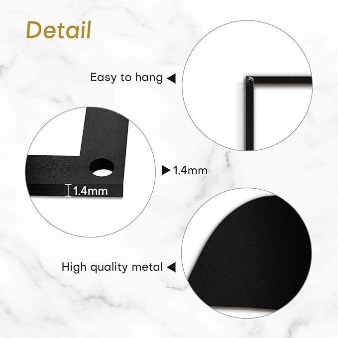 SIGNLEADER Metal Wall Art Decor Abstract Shapes Minimalist Modern Abstract Wall Sculpture Hangings Home Decoration for Living Room, Bedroom, Bathroom, Kitchen, Outdoor - 18" Black