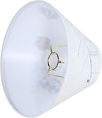 Aspen Creative 56039, Hardback Empire Transitional UNO Lamp Shade, Lace White with Petal Paper, 4" Top x 10" Bottom x 7" Slant, Slip UNO 33mm