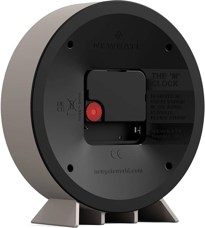 NEWGATE® Theatre Mantel Clock | Modern Classic Round Design | Stone | Contemporary Style for Desk, Table, Shelf or Bedside