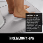 GORILLA GRIP Thick Memory Foam Toilet Rug for Bathroom, Square Shaped Washable, Absorbent Velvet Topside Floor Mats, Machine Wash, Cushioned Luxury Rugs for Bath Room, 22.5 x 19.5 Soft Gray