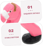 SUPVOX 2pcs Flamingo Wooden Eyeglasses Stand Animal Glasses Holder Spectacle Display Rack for Home Office Desk Decor