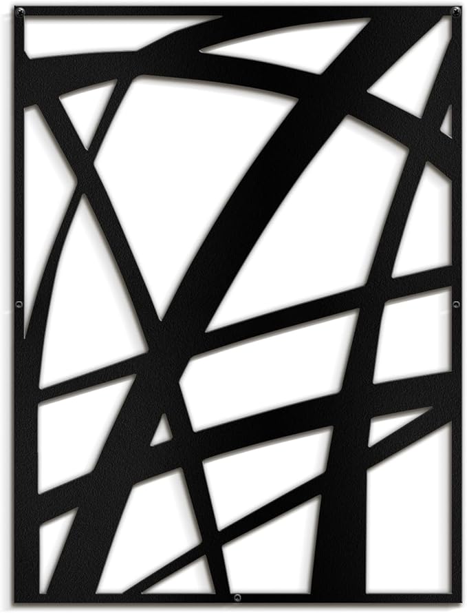 SIGNLEADER Metal Wall Art Decor Black Line Abstract Geometric Minimalist Modern Abstract Wall Sculpture Hangings Home Decoration for Living Room, Bedroom, Bathroom, Kitchen, Outdoor - 24" Black