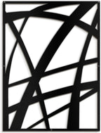 SIGNLEADER Metal Wall Art Decor Black Line Abstract Geometric Minimalist Modern Abstract Wall Sculpture Hangings Home Decoration for Living Room, Bedroom, Bathroom, Kitchen, Outdoor - 24" Black