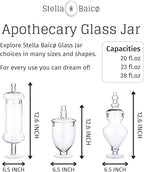 3-Pack Glass Apothecary Jars with Lids – Decorative Candy Storage Containers for Wedding, Buffet, Kitchen (H: 9", 12.5", 14")
