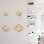 SIGNLEADER Metal Wall Art Decor Abstract Shapes Geometric Illustrations Modern Abstract Wall Sculpture Hangings Home Decoration for Living Room, Bedroom, Bathroom, Kitchen, Outdoor - 24" Gold
