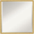 Amanti Art White Wall Mirror 21x21 Paige White Gold Square Bathroom Mirror for Wall Decor Living Room, Medium Modern Wood Frame, Hangs Horizonally and Vertically, Bathroom Decor, Beveled Edge