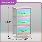Sorbus Nightstand with 3 Drawers - Bedside Furniture & Accent End Table Chest for Home, Bedroom Accessories, Office, College Dorm, Steel Frame, Wood Top, Pastel Fabric Bins