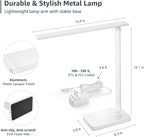 Lepro LED Desk Lamp, Metal Desk Light 9.5W 800lm, Forbes Vetted Best Task Lamp, 5 Color Modes 5 Brightness Level, Dimmable Home Office Desktop Lamp for Reading, Crafting, Sewing, Puzzle, Nail, White