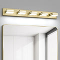 OKELI 5-Light Bathroom Vanity Light Gold Modern LED Vanity Light Over Mirror Dimmable Mirror Front Lamp with 350° Adjustable Lamp Head ETL Listed 32W 6000K Cold White