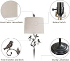 RORIANO 63" Rustic Leaf Floor Lamp for Living Room, Unique Bird Tall Standing Lamp with Rotary Switch, Vintage Floor Lamps for Bedroom Study Room, Bulb Included