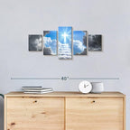 ElephantStock Stairway To Jesus Christ Wall Art Multi Piece Canvas - 5 Panel Christian Pictures Decor - Digital Design Canvas Print - Christian Wall Decor - 29" X 12"