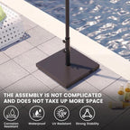 Sundale Outdoor Umbrella Base 42lbs with Stainless Steel Umbrella Tube, Heavy Duty Square Metal Built-in Cement Umbrella Stand, Black