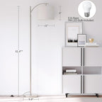 SUNMORY Arc Floor Lamp,Modern Floor Lamp with 9W 3 Color Temperatures Bulb,Metal Standing Lamps with Adjustable Hanging Lampshade,Tall Floor Lamps for Living Room,Bedroom,Office