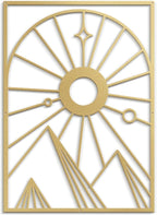 SIGNLEADER Metal Wall Art Decor Geometric Semi Circle Landscape Minimalist Modern Abstract Wall Sculpture Hangings Home Decoration for Living Room, Bedroom, Bathroom, Kitchen, Outdoor - 30" Gold