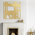 SIGNLEADER Metal Wall Art Decor Abstract Lines Minimalist Modern Abstract Wall Sculpture Hangings Home Decoration for Living Room, Bedroom, Bathroom, Kitchen, Outdoor - 24" Gold