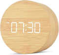 Wooden Alarm Clock Led Aesthetic Modern Alarm Digital Led Light for Desk with Large Display Elegant Aesthetic Gift (Beige)
