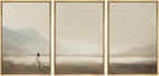 MUDECOR Framed Wall Art Print Set Serene Coastal Landscape Minimalist Illustrations Modern Art Boho Decorative Colorful Chic for Living Room, Bedroom, Office - 24"x36"x3 Natural