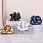 LCCCK Funky Abstract Black Knot Knick Knacks - Black Accent Decor for Coffee Table & Tv Stand, Modern Geometric Sculpture Scandinavian Minimalist Home Statue Decorative Objects Entryway Bookcase Book