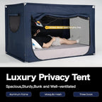 Bed Canopy Portable Blackout Bed Tent Privacy Tent for Adult Indoor Sleeping with 3 Doors, Storage Bag