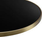 Elegant Midas Side Table – Glass Top & Marble Base Accent Table, Brass Finish - Black (18” x 20.5”)