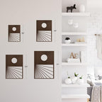 SIGNLEADER Metal Wall Art Decor Geometric Circle Abstract Shapes Modern Abstract Wall Sculpture Hangings Home Decoration for Living Room, Bedroom, Bathroom, Kitchen, Outdoor - 24" Bronze