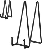IBosins 5 Pack 10 Inch Plate Holder Display Stands, Large Metal Black Frame Stand for Picture, Book, Photo Easel, Creation, Collectibles