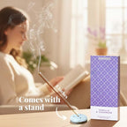 Folkulture Incense Sticks | Set of 120 Insence-Sticks with Holder for Relaxation | Vanilla & Cashmere Incense| Organic, Slow Burning & Non Toxic Inscents | Luxe Sweet Fragrances for Meditation