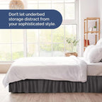 Wrap Around Dust Ruffle Bed Skirt - Charcoal - for Full Size Beds w/ 12 Inch Drop - Easy Fit Elastic Strap - Adjustable Pleated Bedskirt w/Brushed Fabric - Wrinkle Free - for Women, Men, Kids & Teens