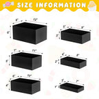 Leinuosen 6 Pcs Large Buffet Risers, 7 to 12 Inch Catering Dessert Table Risers Food Decorative Stands with hollow bottom for Catering Supplies, Party(Black, Rectangle)