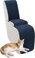 Reclining Sectional Couch Covers Velvet L Shape Recliner Sofa Middle Console Cover for Dogs Pets Washable Anti Slip 1 Additional Recliner Center Console Slipcovers (1 Console, Navy Blue)